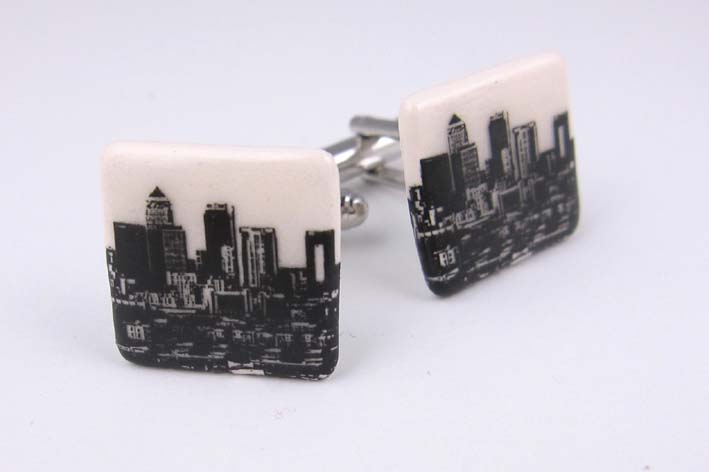 Docklands(black and white) cufflinks